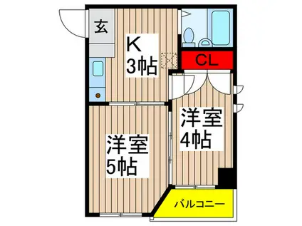 FONT45(2K/2階)の間取り写真