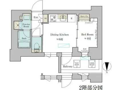 BRILLIA IST 武蔵小杉(1DK/2階)の間取り写真