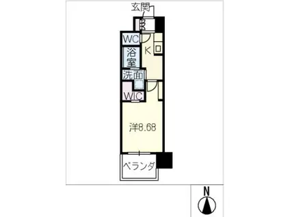 セレスト上社(1K/4階)の間取り写真