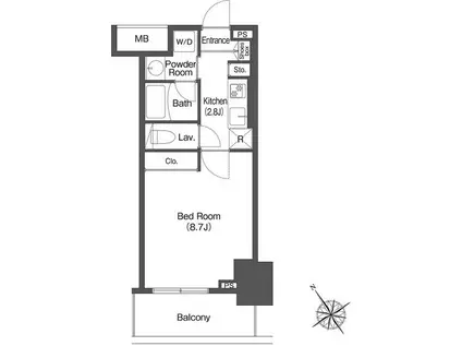ヒューリック成増(1K/9階)の間取り写真