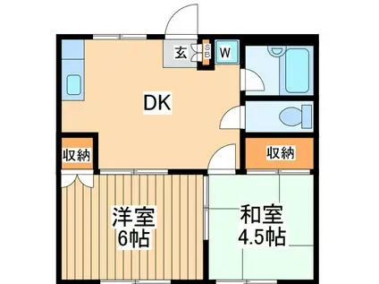 プロスパーC(2DK/2階)の間取り写真