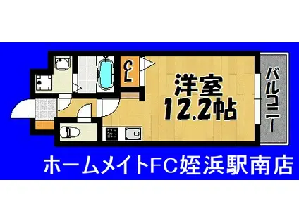 サクセス伊都(ワンルーム/2階)の間取り写真