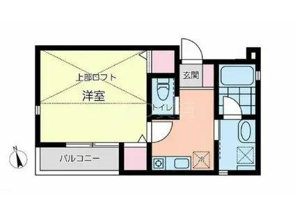 マリンフォード(1K/2階)の間取り写真