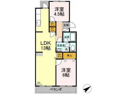 プレジデントタカヤ3(3LDK/4階)の間取り写真