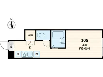 アイコート小金井本町(ワンルーム/1階)の間取り写真
