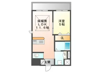 第1関根マンション(1LDK/9階)の間取り写真