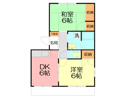 ボタニカアパルトマンII(2DK/1階)の間取り写真