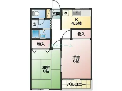 フタチュウファーム(2DK/1階)の間取り写真