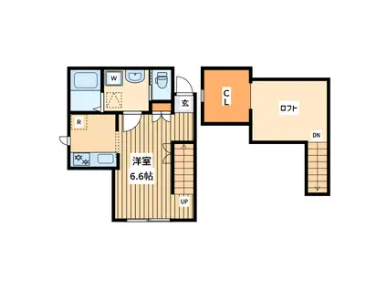 プリマ アート海老名(1K/2階)の間取り写真