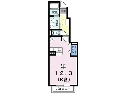 エル・シャロームA(ワンルーム/1階)の間取り写真