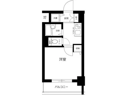 パークウェル浅草(1K/8階)の間取り写真