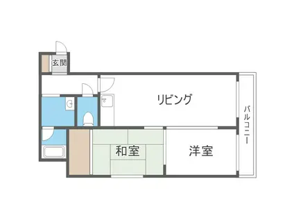 ソレイユ宮の森(2LDK/3階)の間取り写真