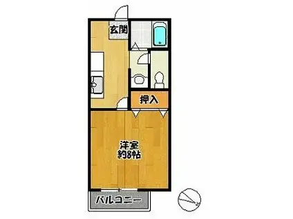 メゾクレール・ナカモトA(1K/1階)の間取り写真