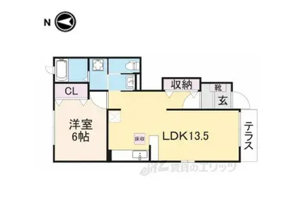 カレント・ヴィラ(1LDK/1階)の間取り写真