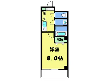 フラッティ龍大南(1K/4階)の間取り写真