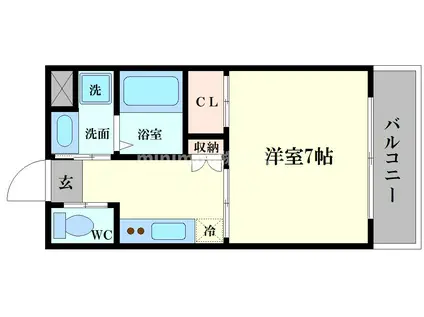 JJCOURT磯路III(1K/9階)の間取り写真