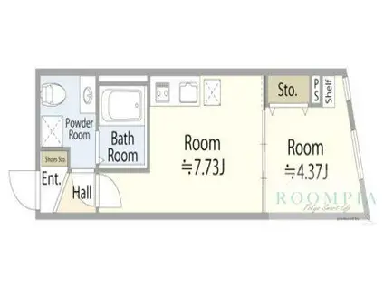 THE CITY RESIDENCE目黒本町(1LDK/1階)の間取り写真