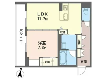 グランメール(1LDK/1階)の間取り写真