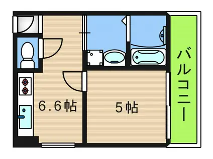 松田マンション(1DK/1階)の間取り写真