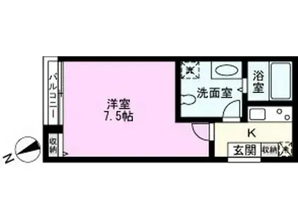 リッケ北戸田(1K/3階)の間取り写真