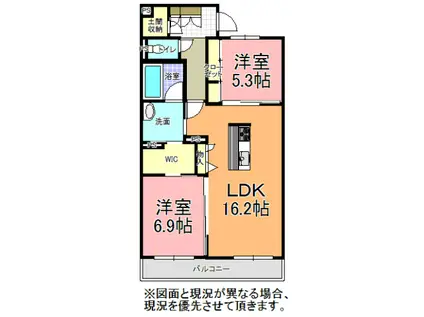 パークスクエア(2LDK/3階)の間取り写真