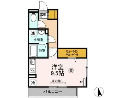 ハーベスト(ワンルーム/3階)の間取り写真