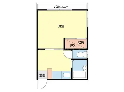 メゾン葵(1DK/2階)の間取り写真