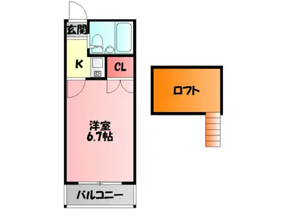 サニーハイム(1K/1階)の間取り写真