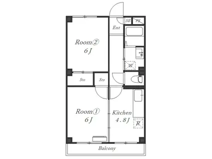 モアナレジデンス(2K/1階)の間取り写真