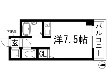 クリヨン宝塚(ワンルーム/3階)の間取り写真