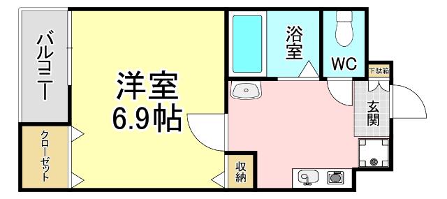 藤本ビルNO.25(1K/3階)の間取り写真