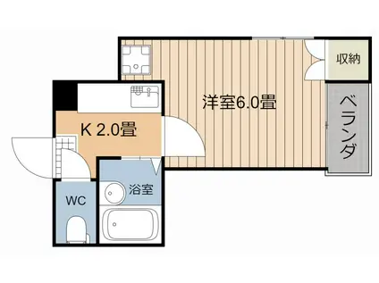 鴨池山元ビル(1K/3階)の間取り写真