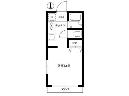 小暮コーポ第二(ワンルーム/2階)の間取り写真