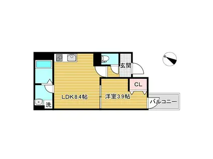 ディーポルタアロッジオ(1LDK/3階)の間取り写真