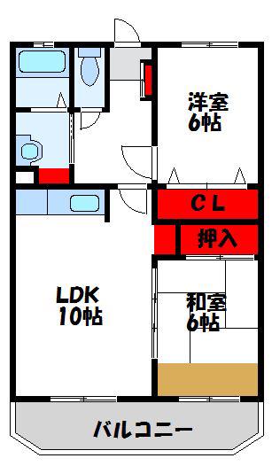安部ビル2003(2LDK/4階)の間取り写真