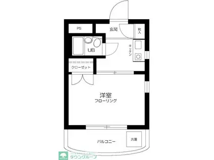 ベルサイユ池上第3(1K/3階)の間取り写真