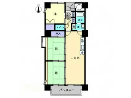 ホワイトハウス松山(3LDK/9階)の間取り写真