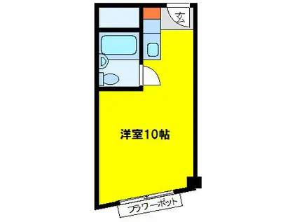 メガロコープ福島(ワンルーム/4階)の間取り写真