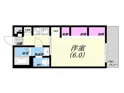 グランエクラ池田姫室(1K/1階)の間取り写真