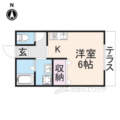 エストクール(1K/1階)の間取り写真