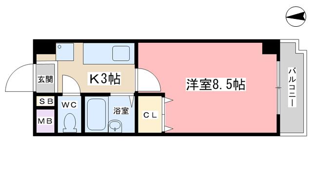 メゾンクレール(1K/1階)の間取り写真