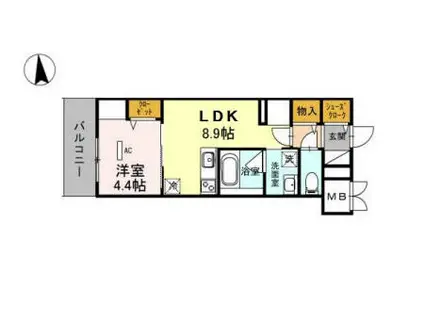 グランセジュール江坂(1LDK/5階)の間取り写真