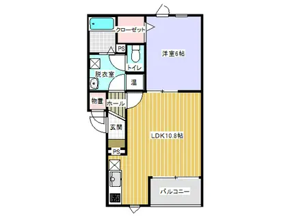 プラナスたいきII(1LDK/2階)の間取り写真