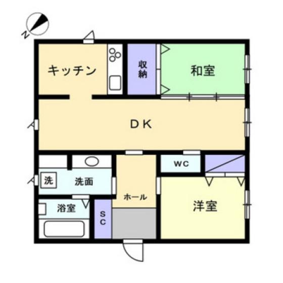 東白島パークホームズ(2LDK/3階)の間取り写真