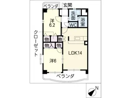 スターライト藤(2LDK/1階)の間取り写真