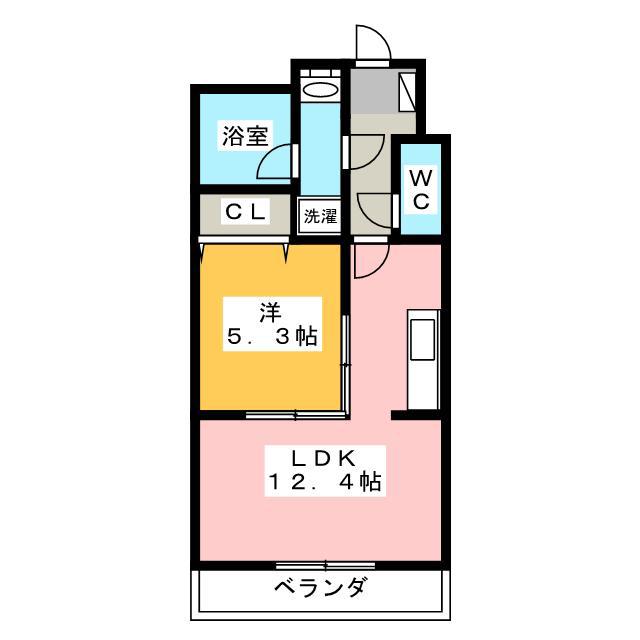アイベックス・ナイン(1LDK/2階)の間取り写真