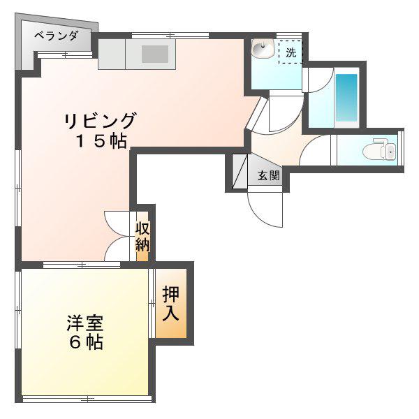 美宝堂ビル(1LDK/3階)の間取り写真