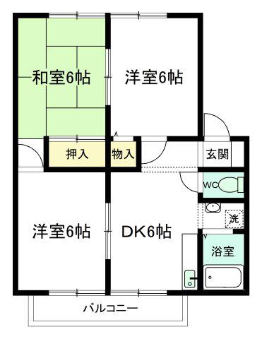 メゾンドール小木(3DK/1階)の間取り写真