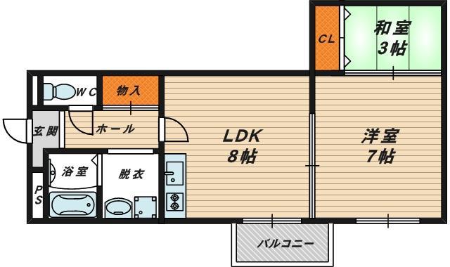 杉本ビル(2DK/3階)の間取り写真