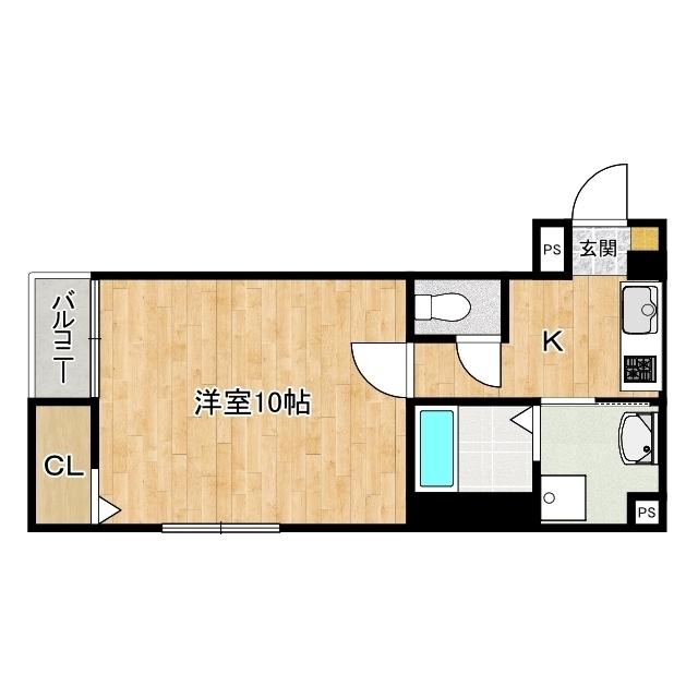 STELLA南町(1K/1階)の間取り写真